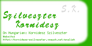 szilveszter kornidesz business card